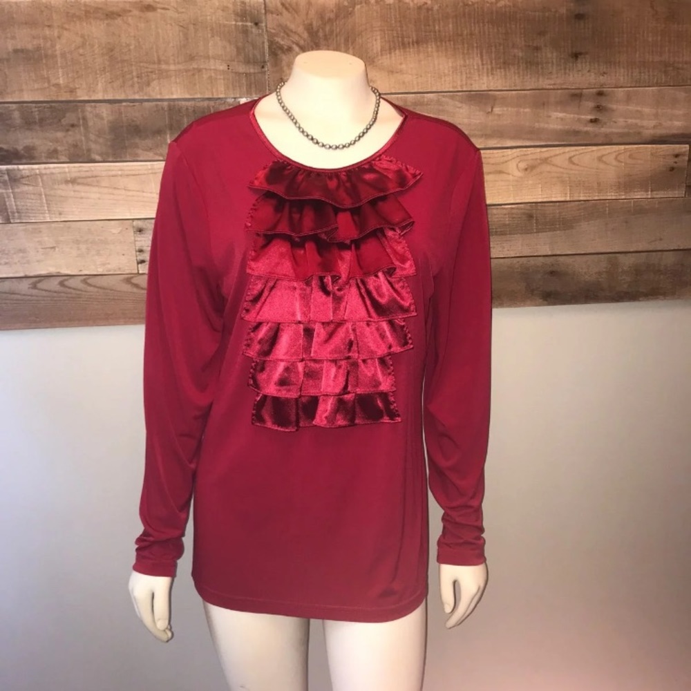 Marc Bower L women’s red ruffle top